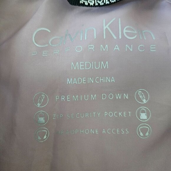 Calvin Klein Performance Womens M Premium Down Puffer Vest Pink Ribbed Sides - Picture 3 of 12